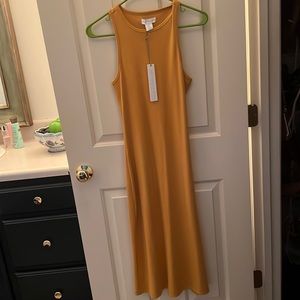 House of Harlow 1960 Mustard Yellow Ribbed Tank Dress